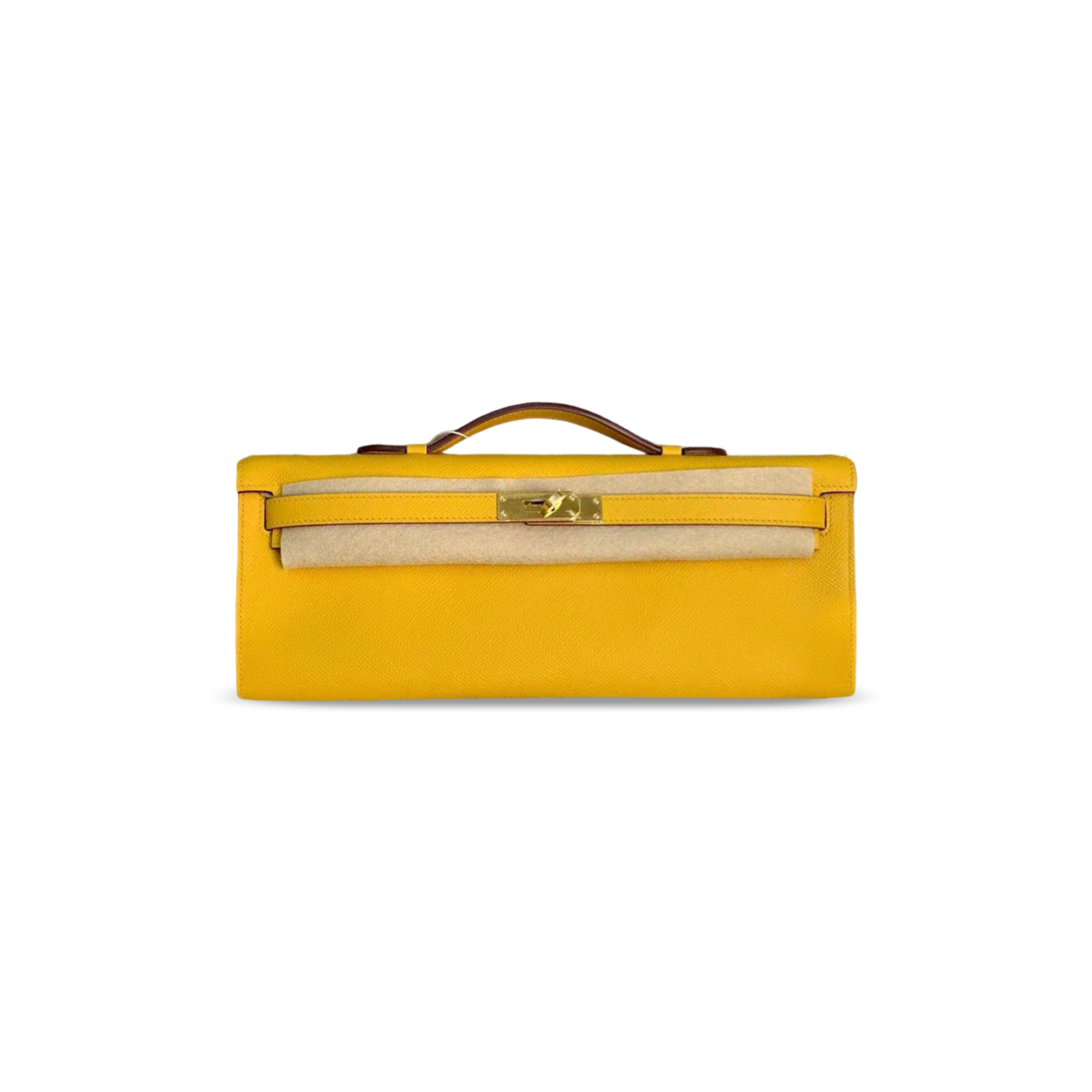 HERMES KELLY CUT YELLOW EPSOM GOLD HARDWARE (31*13*2cm)